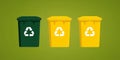 Recycling Bins Green Yellow Waste Sorting Eco Friendly Environmental Conservation Sustainability Royalty Free Stock Photo