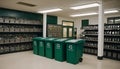 Recycling Bins in an Organized Facility for Waste Sorting and Management Royalty Free Stock Photo