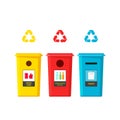 Recycling bins vector illustration isolated on white background Royalty Free Stock Photo