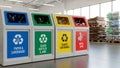 Recycling Bins for Waste Sorting and Segregation Royalty Free Stock Photo