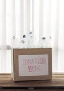 Recycling box filled with clear plastic containers Royalty Free Stock Photo