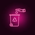 Recycling center neon icon. Elements of ecology set. Simple icon for websites, web design, mobile app, info graphics Royalty Free Stock Photo