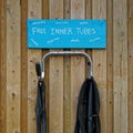 Recycling centre sign - rubber inner tubes for fetishes