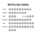 Recycling code arrow icons set recycle label template vector illustration isolated on white Royalty Free Stock Photo