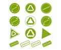 Recycling. Conscious consumption. Set of stamps, stickers Royalty Free Stock Photo