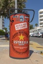 Recycling container for platic of the beer company Estrella-Damm