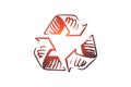 Recycling, ecology, eco, waste, environmental concept. Hand drawn isolated vector.