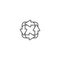 Recycling ecology thin line icon.
