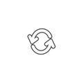 Recycling ecology thin line icon.