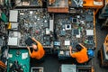 Recycling Electronic Waste Royalty Free Stock Photo