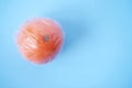 Recycling and environment idea: fresh orange in plastic package Royalty Free Stock Photo