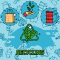 Recycling flat concept icons