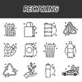 Recycling flat icons set Royalty Free Stock Photo