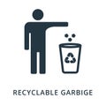 Recycling Garbige icon. Flat style icon design. UI. Illustration of recycling garbige icon. Pictogram isolated on white. Ready to