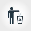 Recycling Garbige icon. Monochrome style design from icon collection. UI. Pixel perfect simple pictogram recycling garbige icon. W