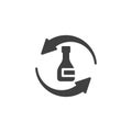 Recycling glass bottle vector icon