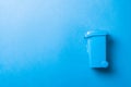 Recycling icon. Bin container for disposal garbage waste and save environment. Blue dustbin for recycle paper trash isolated on Royalty Free Stock Photo