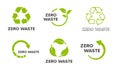 Recycling green icon collection. Royalty Free Stock Photo