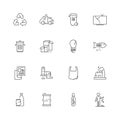 Recycling icon. Garbage plastic bottles recycled symbols rubbish paper vector pictograms collection