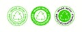 Recycling icon, made of recycled material package sign, vector. Recycling plastic bag or biodegradable and eco safe and bio