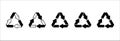 Recycling icon set. Triangle recycle symbol vector icon set. Reusable material eco friendly sign design. Vector stock illustration Royalty Free Stock Photo