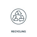 Recycling icon. Simple line element Recycling symbol for templates, web design and infographics Royalty Free Stock Photo
