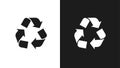 Recycling icons are black and white. Garbage and waste recycling concept. Vector illustration Royalty Free Stock Photo