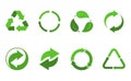 Recycling icons set isolated on white background. Arrow that rotates endlessly recycled concept. Recycle eco symbol