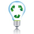 recycling light bulb on white background Royalty Free Stock Photo