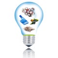 recycling light bulb on white background Royalty Free Stock Photo