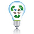 recycling light bulb on white background Royalty Free Stock Photo