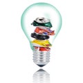 recycling light bulb on white background Royalty Free Stock Photo