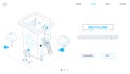 Recycling - line design style isometric web banner