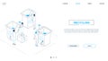 Recycling - line design style isometric web banner