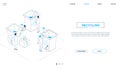 Recycling - line design style isometric web banner