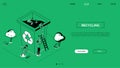 Recycling - line design style isometric web banner