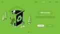 Recycling - line design style isometric web banner