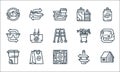 recycling line icons. linear set. quality vector line set such as house, processor, recycle bin, glass bottle, shopping bag, Royalty Free Stock Photo