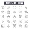 Recycling line icons, signs, vector set, linear concept, outline illustration