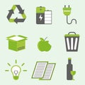 Recycling nature icons waste sorting environment creative protection symbols vector illustration. Royalty Free Stock Photo