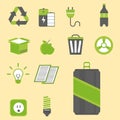 Recycling nature icons waste sorting environment creative protection symbols vector illustration. Royalty Free Stock Photo