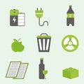 Recycling nature icons waste sorting environment creative protection symbols vector illustration. Royalty Free Stock Photo