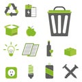 Recycling nature icons waste sorting environment creative protection symbols vector illustration. Royalty Free Stock Photo