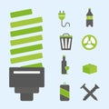 Recycling nature icons waste sorting environment creative protection symbols vector illustration. Royalty Free Stock Photo