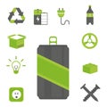 Recycling nature icons waste sorting environment creative protection symbols vector illustration. Royalty Free Stock Photo