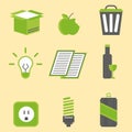 Recycling nature icons waste sorting environment creative protection symbols vector illustration. Royalty Free Stock Photo