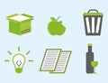 Recycling nature icons waste sorting environment creative protection symbols vector illustration. Royalty Free Stock Photo
