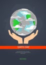 Recycling, non-waste production, environmentally friendly, care of the planet, flat design. Earth day.
