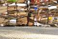 Recycling cardboard packaging concept. Recycling of old cardboard, environmental business Royalty Free Stock Photo