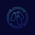 recycling plastic bottles icon, linear vector Royalty Free Stock Photo